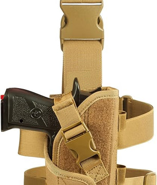 Seibertron Adjustable Tactical/Airsoft Hunting Right Handed Leg Pistol Gun Holster/Pouch Holder Drop Leg Thigh Holster - SeibertronSports602201107870
