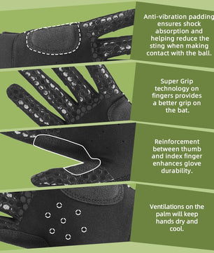 Seibertron Adult B - A - R PRO 2.0 Signature Batting Gloves – Super Grip, Enhanced Comfort for Baseball & Softball - SeibertronSports602201109409