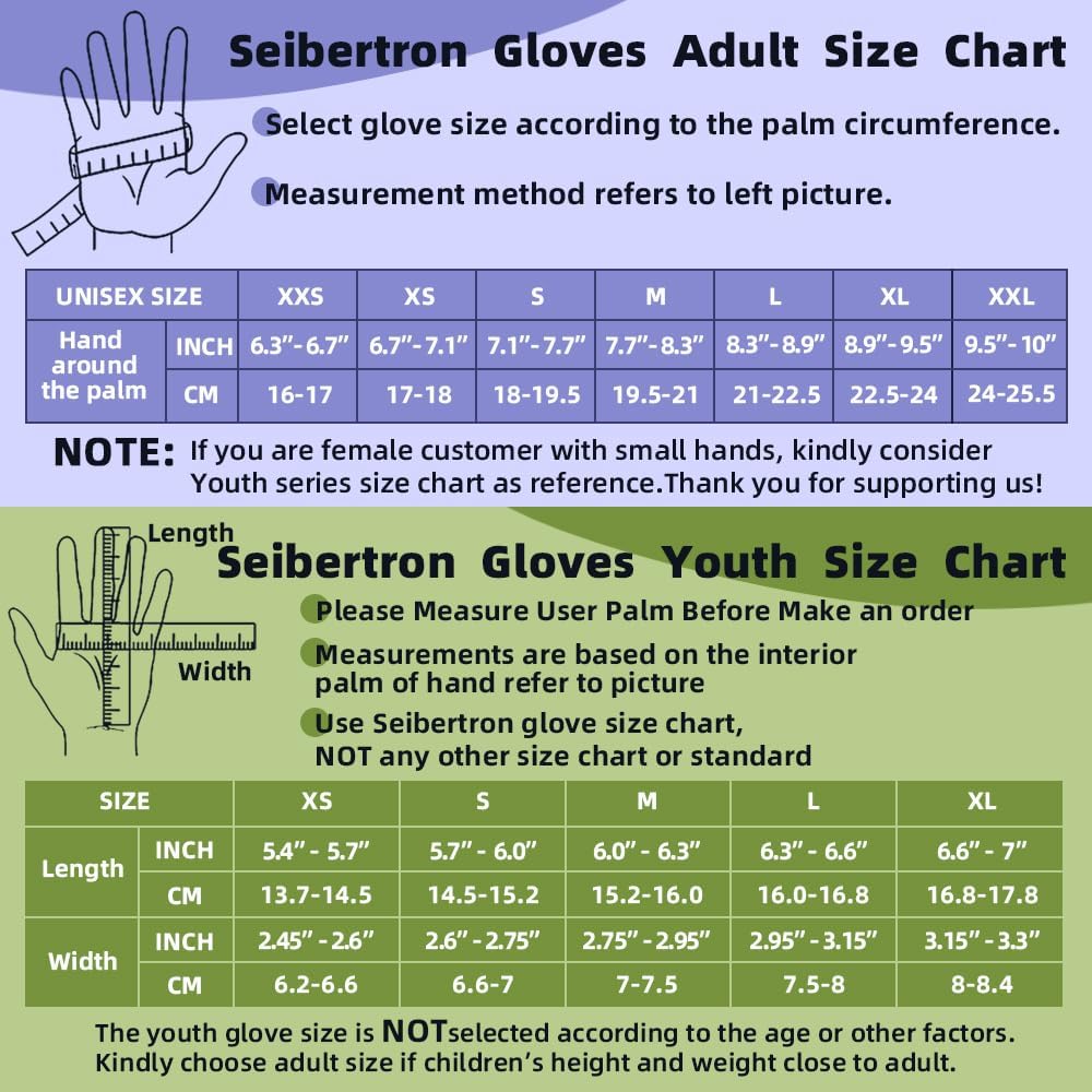 Seibertron Adult B - A - R PRO 2.0 Signature Batting Gloves – Super Grip, Enhanced Comfort for Baseball & Softball - SeibertronSports602201109409