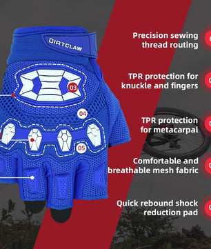 Seibertron Adult Dirtclaw Anti - Slip Fingerless Gloves: Perfect for Off - Road, BMX, and Motocross Adventures - SeibertronSports