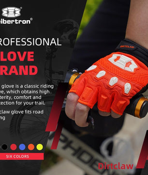 Seibertron Adult Dirtclaw Anti - Slip Fingerless Gloves: Perfect for Off - Road, BMX, and Motocross Adventures - SeibertronSports