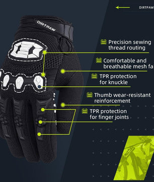 Seibertron Adult Dirtpaw Unisex BMX MX ATV MTB Racing Mountain Bike Bicycle Cycling Off - Road/Dirt Bike Gloves Road Racing Motorcycle Motocross Sports Gloves Touch Recognition Full Finger Glove - SeibertronSports602201108792