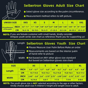 Seibertron Adult Dirtpaw Unisex BMX MX ATV MTB Racing Mountain Bike Bicycle Cycling Off - Road/Dirt Bike Gloves Road Racing Motorcycle Motocross Sports Gloves Touch Recognition Full Finger Glove - SeibertronSports602201108846