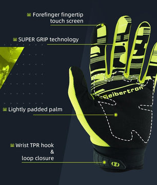 Seibertron Adult Dirtpaw Unisex BMX MX ATV MTB Racing Mountain Bike Bicycle Cycling Off - Road/Dirt Bike Gloves Road Racing Motorcycle Motocross Sports Gloves Touch Recognition Full Finger Glove - SeibertronSports