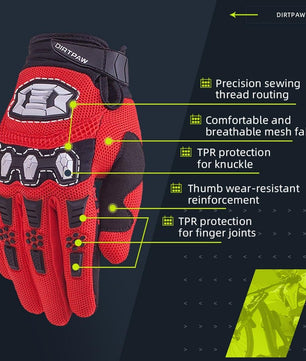Seibertron Adult Dirtpaw Unisex BMX MX ATV MTB Racing Mountain Bike Bicycle Cycling Off - Road/Dirt Bike Gloves Road Racing Motorcycle Motocross Sports Gloves Touch Recognition Full Finger Glove - SeibertronSports602201108891