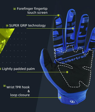 Seibertron Adult Dirtpaw Unisex BMX MX ATV MTB Racing Mountain Bike Bicycle Cycling Off - Road/Dirt Bike Gloves Road Racing Motorcycle Motocross Sports Gloves Touch Recognition Full Finger Glove - SeibertronSports