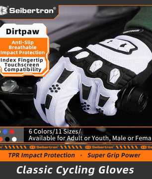 Seibertron Adult Dirtpaw Unisex BMX MX ATV MTB Racing Mountain Bike Bicycle Cycling Off - Road/Dirt Bike Gloves Road Racing Motorcycle Motocross Sports Gloves Touch Recognition Full Finger Glove - SeibertronSports602201108846