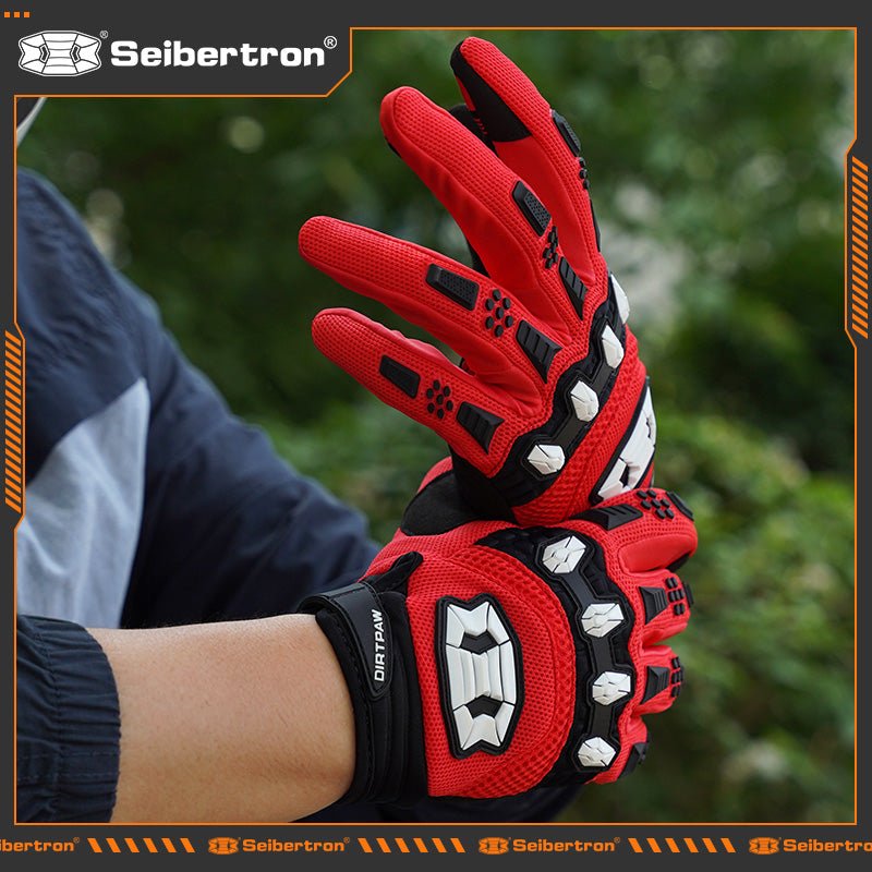 Seibertron Adult Dirtpaw Unisex BMX MX ATV MTB Racing Mountain Bike Bicycle Cycling Off - Road/Dirt Bike Gloves Road Racing Motorcycle Motocross Sports Gloves Touch Recognition Full Finger Glove - SeibertronSports