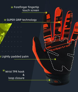 Seibertron Adult Dirtpaw Unisex BMX MX ATV MTB Racing Mountain Bike Bicycle Cycling Off - Road/Dirt Bike Gloves Road Racing Motorcycle Motocross Sports Gloves Touch Recognition Full Finger Glove - SeibertronSports