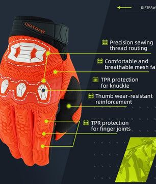 Seibertron Adult Dirtpaw Unisex BMX MX ATV MTB Racing Mountain Bike Bicycle Cycling Off - Road/Dirt Bike Gloves Road Racing Motorcycle Motocross Sports Gloves Touch Recognition Full Finger Glove - SeibertronSports