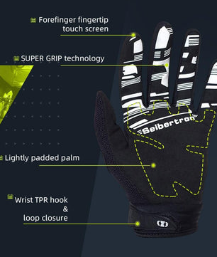 Seibertron Adult Dirtpaw Unisex BMX MX ATV MTB Racing Mountain Bike Bicycle Cycling Off - Road/Dirt Bike Gloves Road Racing Motorcycle Motocross Sports Gloves Touch Recognition Full Finger Glove - SeibertronSports602201108792