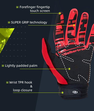 Seibertron Adult Dirtpaw Unisex BMX MX ATV MTB Racing Mountain Bike Bicycle Cycling Off - Road/Dirt Bike Gloves Road Racing Motorcycle Motocross Sports Gloves Touch Recognition Full Finger Glove - SeibertronSports602201108891