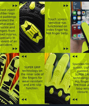 Seibertron Adult Dirtpaw Unisex BMX MX ATV MTB Racing Mountain Bike Bicycle Cycling Off - Road/Dirt Bike Gloves Road Racing Motorcycle Motocross Sports Gloves Touch Recognition Full Finger Glove - SeibertronSports