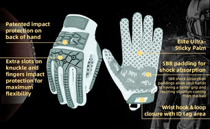 Seibertron Adult Full Finger Lineman 2.0 Padded Palm Football Receiver Gloves, Flexible TPR Impact Protection Back of Hand Glove - Seibertron