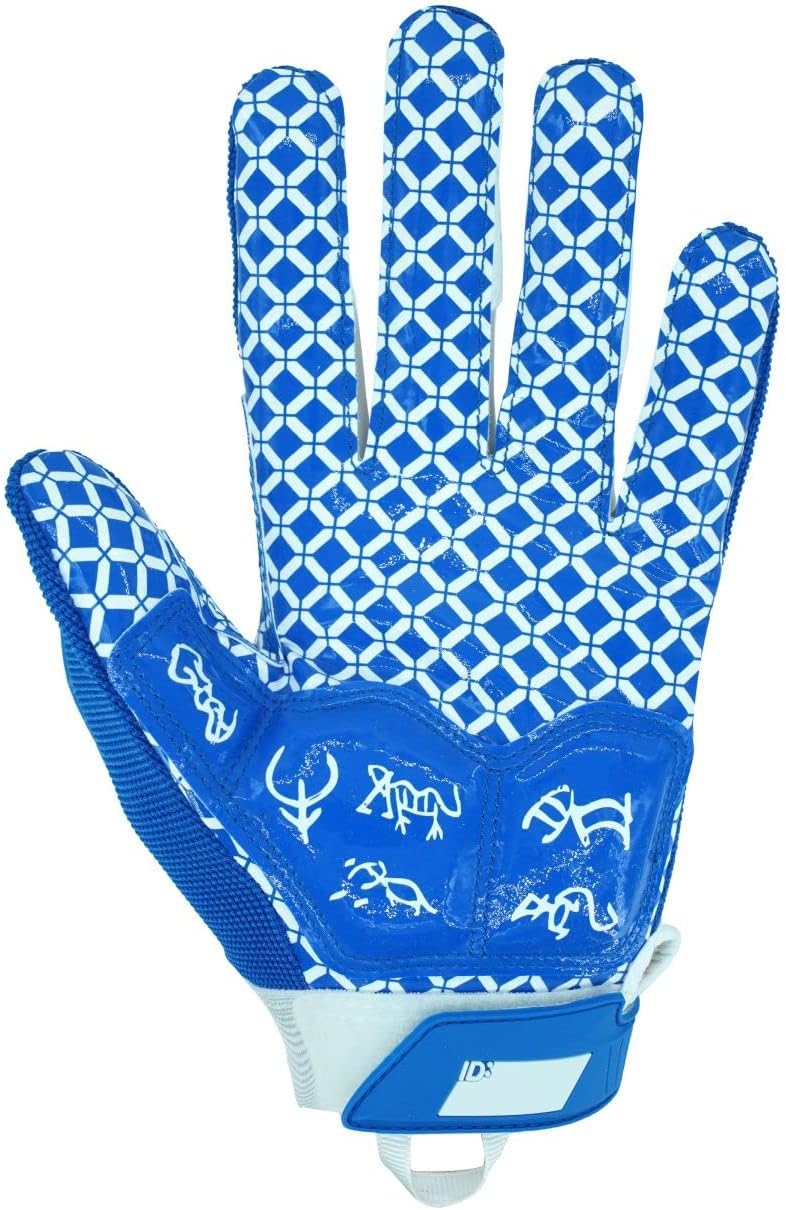 Seibertron Adult Full Finger Lineman 2.0 Padded Palm Football Receiver Gloves, Flexible TPR Impact Protection Back of Hand Glove - Seibertron
