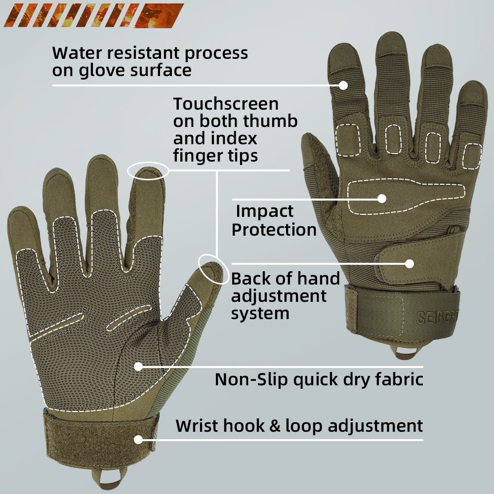 Seibertron Adult Or Youth S.O.L.A.G Sports Outdoor Water Resistant Full Finger And Half Finger Touchscreen Gloves - SeibertronSports