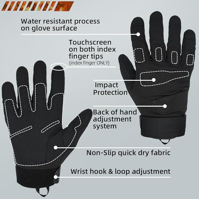 Seibertron Adult Or Youth S.O.L.A.G Sports Outdoor Water Resistant Full Finger And Half Finger Touchscreen Gloves - SeibertronSports602201110719