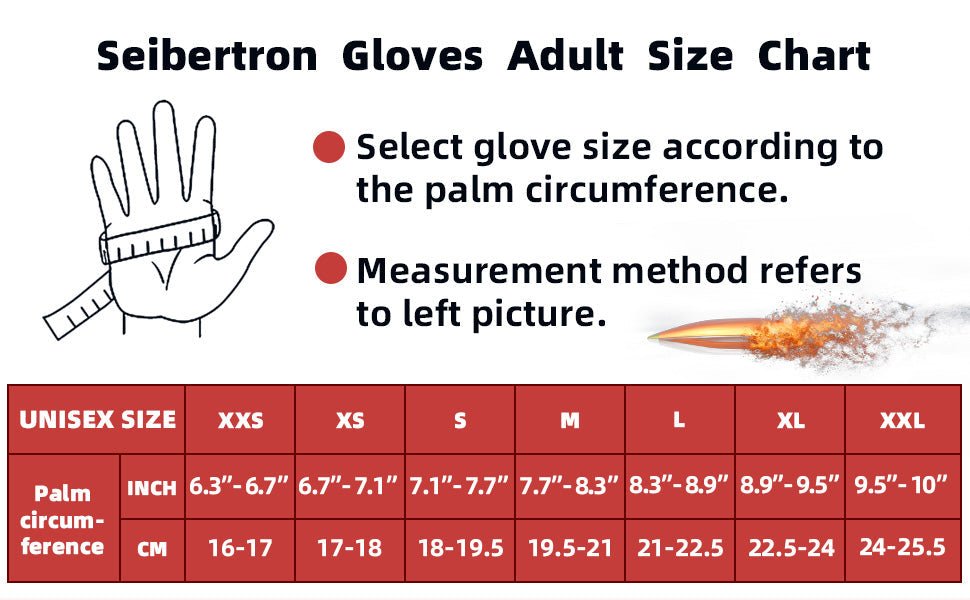 Seibertron Adult Or Youth S.O.L.A.G Sports Outdoor Water Resistant Full Finger Touchscreen Gloves - Seibertron