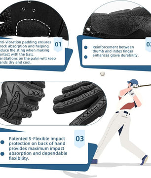 Seibertron Adult S.P.B.G 2.0 Baseball/Softball Batting Super Grip and Protective Gloves - SeibertronSports