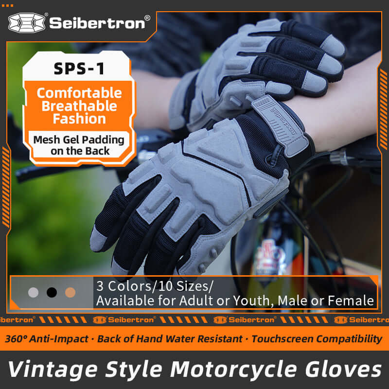 Seibertron Adult SPS - 1 Unisex Full Finger Touchscreen Gloves for Road Racing, MTB, BMX, ATV, and Off - Road Adventures - Seibertron