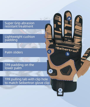 Seibertron Adult SPS - 1 Unisex Full Finger Touchscreen Gloves for Road Racing, MTB, BMX, ATV, and Off - Road Adventures - Seibertron