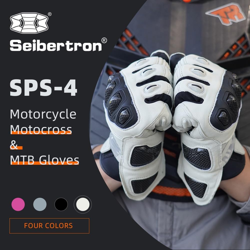 Seibertron Adult SPS - 4 Winter Cold Weather Motorcycle Gloves Rainproof Riding with Touchscreen Warm Gauntlet for Men and Women - SeibertronSports Gloves