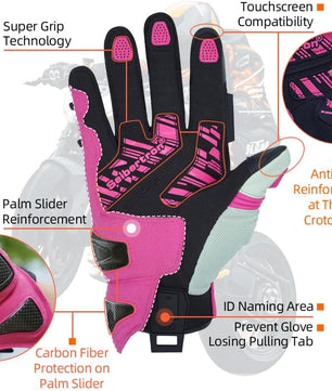 Seibertron Adult SPS - 4 Winter Cold Weather Motorcycle Gloves Rainproof Riding with Touchscreen Warm Gauntlet for Men and Women - SeibertronSports Gloves