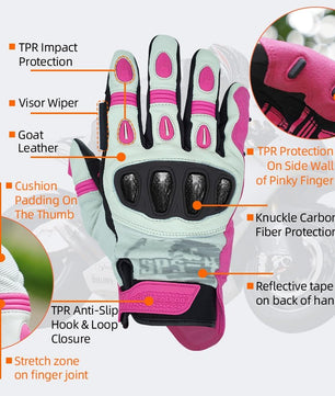 Seibertron Adult SPS - 4 Winter Cold Weather Motorcycle Gloves Rainproof Riding with Touchscreen Warm Gauntlet for Men and Women - SeibertronSports Gloves