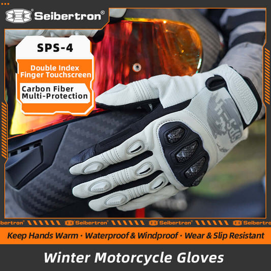 Seibertron Adult SPS - 4 Winter Cold Weather Motorcycle Gloves Rainproof Riding with Touchscreen Warm Gauntlet for Men and Women - SeibertronSports Gloves