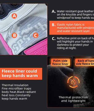 Seibertron Adult SPS - 4 Winter Cold Weather Motorcycle Gloves Rainproof Riding with Touchscreen Warm Gauntlet for Men and Women - SeibertronSports Gloves