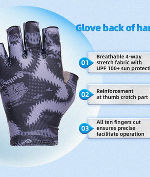 Seibertron Adult S.P.S.G - 2 UPF100+ Sun/UV Protection Fishing Glove - SeibertronOutdoors