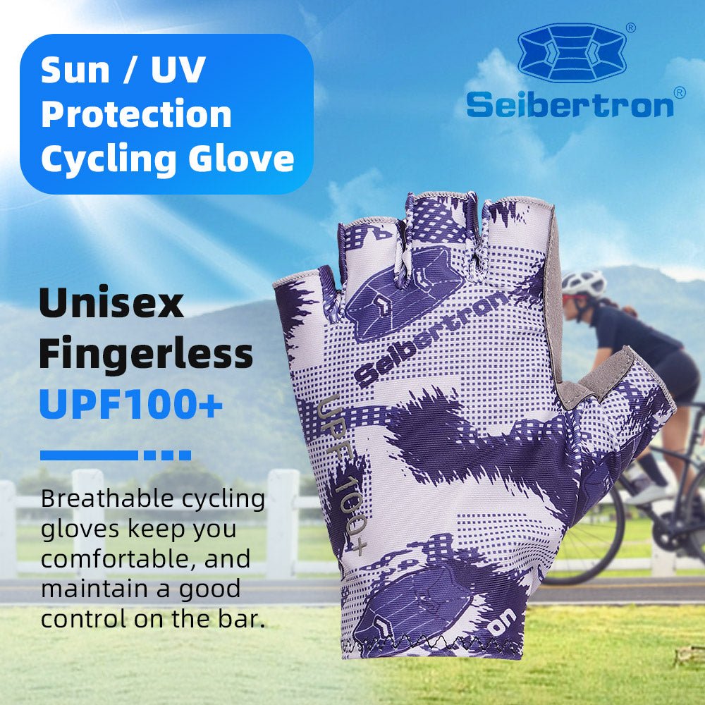 Seibertron Adult S.P.S.G - 3 Fingerless UPF100+ Sun / UV Protection Cycling Glove - SeibertronSports