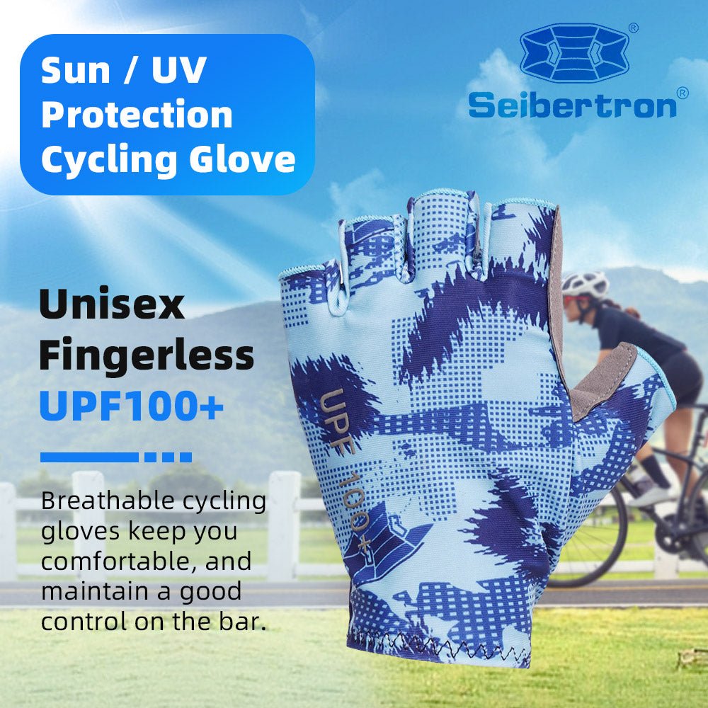 Seibertron Adult S.P.S.G - 3 Fingerless UPF100+ Sun / UV Protection Cycling Glove - SeibertronSports