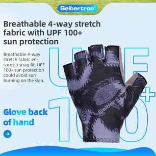 Seibertron Adult S.P.S.G - 3 Fingerless UPF100+ Sun / UV Protection Cycling Glove - SeibertronSports