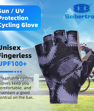 Seibertron Adult S.P.S.G - 3 Fingerless UPF100+ Sun / UV Protection Cycling Glove - SeibertronSports