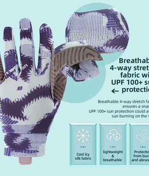 Seibertron Adult S.P.S.G - 4 Horse Riding Touchscreen UPF100+ UV Sun Glove - SeibertronSports