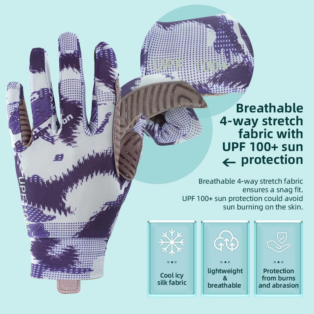 Seibertron Adult S.P.S.G - 4 Horse Riding Touchscreen UPF100+ UV Sun Glove - SeibertronSports