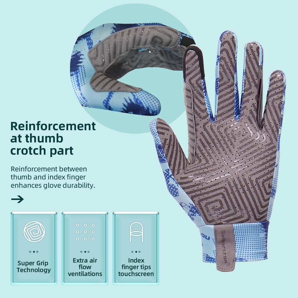 Seibertron Adult S.P.S.G - 4 Horse Riding Touchscreen UPF100+ UV Sun Glove - SeibertronSports