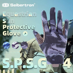 Seibertron Adult S.P.S.G - 4 Horse Riding Touchscreen UPF100+ UV Sun Glove - SeibertronSports