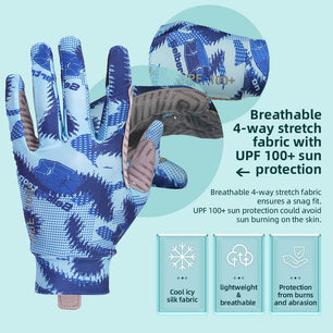 Seibertron Adult S.P.S.G - 4 Horse Riding Touchscreen UPF100+ UV Sun Glove - SeibertronSports