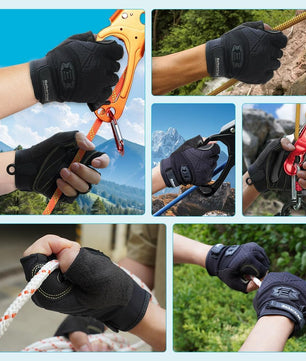Seibertron Half Finger Padded Palm Lightweight Breathable Climbing Rope Gloves for Climbers, Rock Climbing, Rescue, Adventure, Sailing, Kayaking, Outdoor Sports - SeibertronOutdoors
