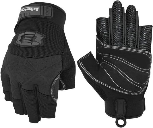 Seibertron Half Finger Padded Palm Lightweight Breathable Climbing Rope Gloves for Climbers, Rock Climbing, Rescue, Adventure, Sailing, Kayaking, Outdoor Sports - SeibertronSports Gloves