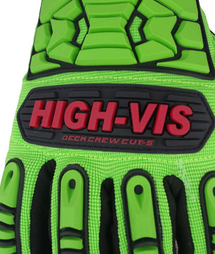 Seibertron HIGH - VIS HDC5 Level 5 Cut Resistant Deckhand Gloves High Performance Protection Impact Resistant Oil and Gas Safety Gloves CE EN388 4543 - SeibertronTools