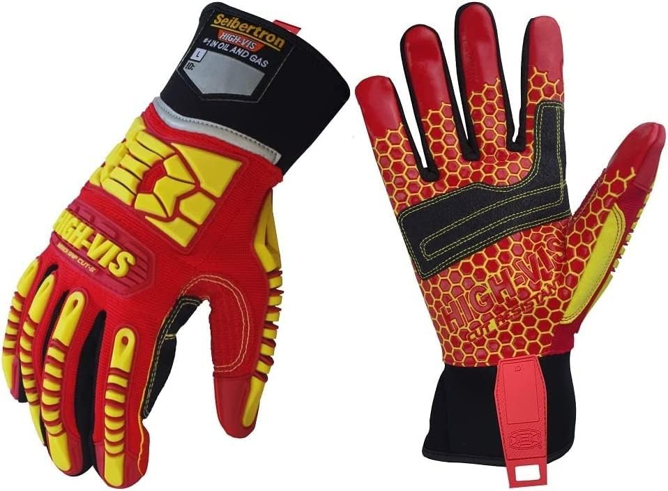 Seibertron HIGH - VIS HRC5 Rigger Excellent Grip Cut5 Handyman/Boxer Work Gloves Abrasion Resistant Oil & Gas Drilling Safety Impact Protection Gloves CE EN388 4542 - SeibertronTools