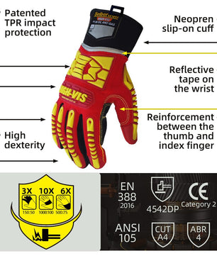 Seibertron HIGH - VIS HRC5 Rigger Excellent Grip Cut5 Handyman/Boxer Work Gloves Abrasion Resistant Oil & Gas Drilling Safety Impact Protection Gloves CE EN388 4542 - SeibertronTools