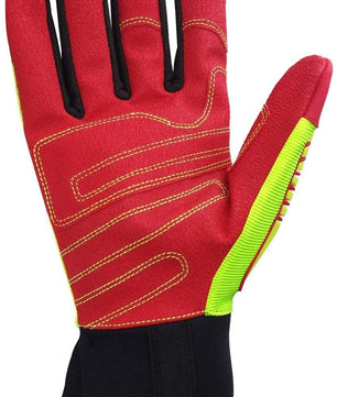 Seibertron HIGH - VIS HRIG Anti Impact Work Gloves Hi - Vis Oil and Gas Water Resistant Safety Heavy Duty Utility Mechanic Rigger Glove with TPR Protection Yellow Red CE EN388 4132 - Seibertron
