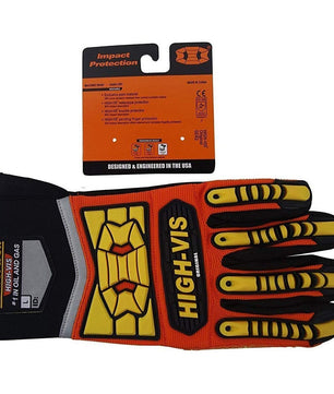 Seibertron HIGH - VIS SDX2 Resistant Reducing Anti - Impact Mechanics Heavy Duty Safety Rescue Gloves CE EN388 4232 with 1 Black Glove Clip - SeibertronTools