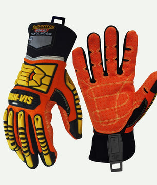 Seibertron HIGH - VIS SDX2 Resistant Reducing Anti - Impact Mechanics Heavy Duty Safety Rescue Gloves CE EN388 4232 with 1 Black Glove Clip - SeibertronTools