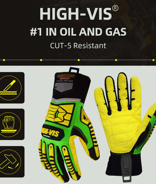 Seibertron HIGH - VIS SDXC5 Mechanics Cut5 Impact Cut Puncture Resistant Gloves Oil and Gas/Oilfield Safety Gloves CE EN388 4543 - Seibertron