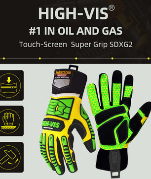 Seibertron HIGH - VIS SDXG2 Dexterity Super Grip GEL Oil & Gas Anti - Vibration Impact Protection Safety Gloves CE EN388 4131 - SeibertronSports Gloves
